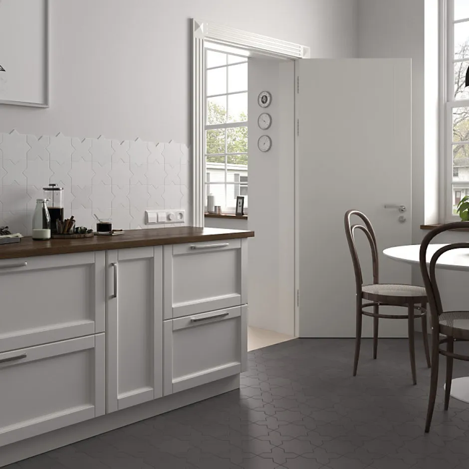 Carrelage sol / mur forme étoile blanc 16,8x16,8 cm PORTO STAR WHITE-Aelle Carrelage New