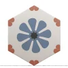 Aelle Carrelage Carrelage sol / mur hexagonal à motif coloré 17,5x20 cm COIMBRA BELLA BLUE 30658