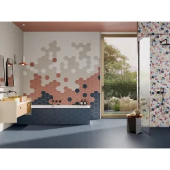 Aelle Carrelage Carrelage sol / mur hexagonal bleu foncé 17x15 cm MINIMA8.6 BLU