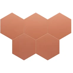 Carrelage sol / mur hexagonal uni terracotta 17,5x20 cm COIMBRA WARM SIENA 30637-Aelle Carrelage