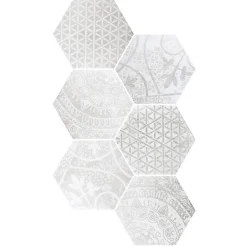 Aelle Carrelage Carrelage sol / mur hexagonal motif patchwork 26,23 cm ALCHIMIA ARS MIX1