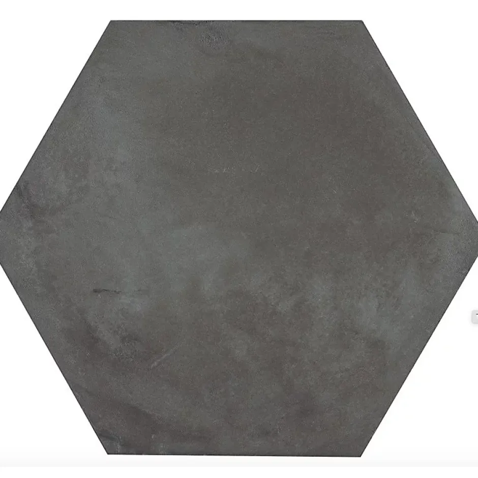 Carrelage sol / mur hexagonal effet ciment vieilli gris anthracite 25x21,6 cm TERRA NERO HEXAGONAL-Aelle Carrelage Sale