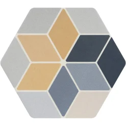 Carrelage sol / mur hexagonal coloré 17x15 cm MINIMA8.6 MULTI COLOR 2-Aelle Carrelage New