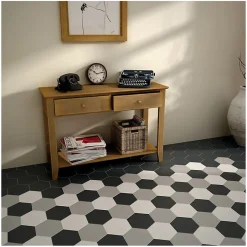 Aelle Carrelage Carrelage sol / mur hexagonal uni noir mate 17,5x20 cm HEXATILE MATE