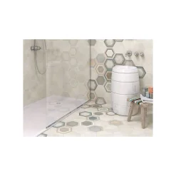 Carrelage sol / mur hexagonal effet béton gris RIFT HEXAGONO CREMA-Aelle Carrelage Hot