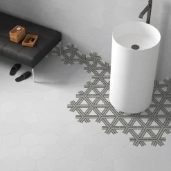 Aelle Carrelage Carrelage sol / mur hexagonal à motif coloré 17,5x20 cm COIMBRA ALPHA 30656