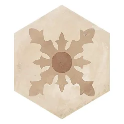 Eiffel art construction Carrelage sol / mur hexagonal effet ciment 25 x 21.6 cm TERRA CARDINALE HEXAGONAL BEIGE