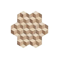 Carrelage sol / mur hexagonal effet ciment motif cube géométrique 25x21,6 cm TERRA CUBO HEXAGONAL BEIGE-Eiffel art construction
