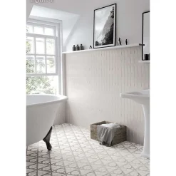 Aelle Carrelage Carrelage sol / mur hexagonal effet marbre blanc mate à motif CARRARA FLOW