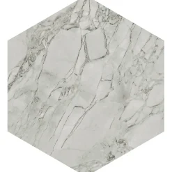 Aelle Carrelage Carrelage sol / mur hexagonal effet marbre gris mate 25x21,6 cmSCULTOREA foam grey esagona J470