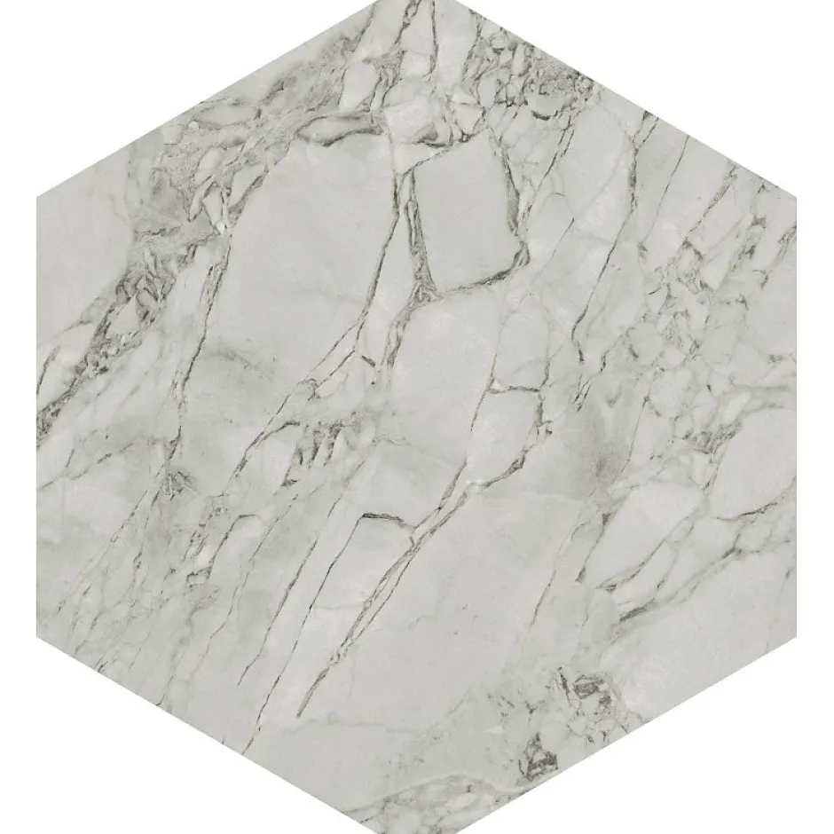 Aelle Carrelage Carrelage sol / mur hexagonal effet marbre gris mate 25x21,6 cmSCULTOREA foam grey esagona J470