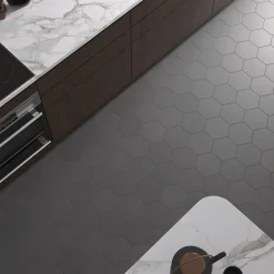 Aelle Carrelage Carrelage sol / mur hexagonal uni noir 17,5x20 cm COIMBRA BLACK 30635