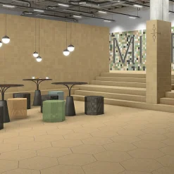 Carrelage sol / mur hexagonal effet terrazzo grand format 51,9x59,9 cm MICRA Hexagono Siena-Eiffel art construction Best