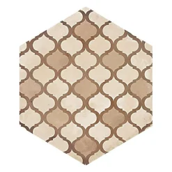 Eiffel art construction Carrelage sol / mur hexagonal effet ciment 25 x 21.6 cm TERRA COLONIALE HEXAGONAL BEIGE