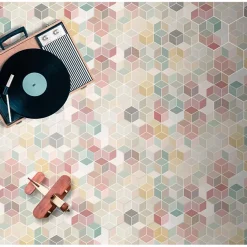 Aelle Carrelage Carrelage sol / mur hexagonal coloré 17x15 cm MINIMA8.6 MULTI COLOR 1 MIN103M
