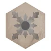 Carrelage sol / mur hexagonal effet ciment 25 x 21.6 cm TERRA CARDINALE HEXAGONAL GRIS-Eiffel art construction