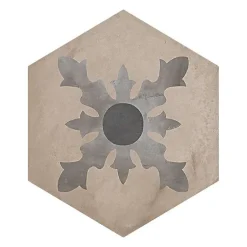 Carrelage sol / mur hexagonal effet ciment 25 x 21.6 cm TERRA CARDINALE HEXAGONAL GRIS-Eiffel art construction