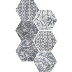 Aelle Carrelage Carrelage sol / mur hexagonal motif patchwork 26,23 cm ALCHIMIA ARS MIX2