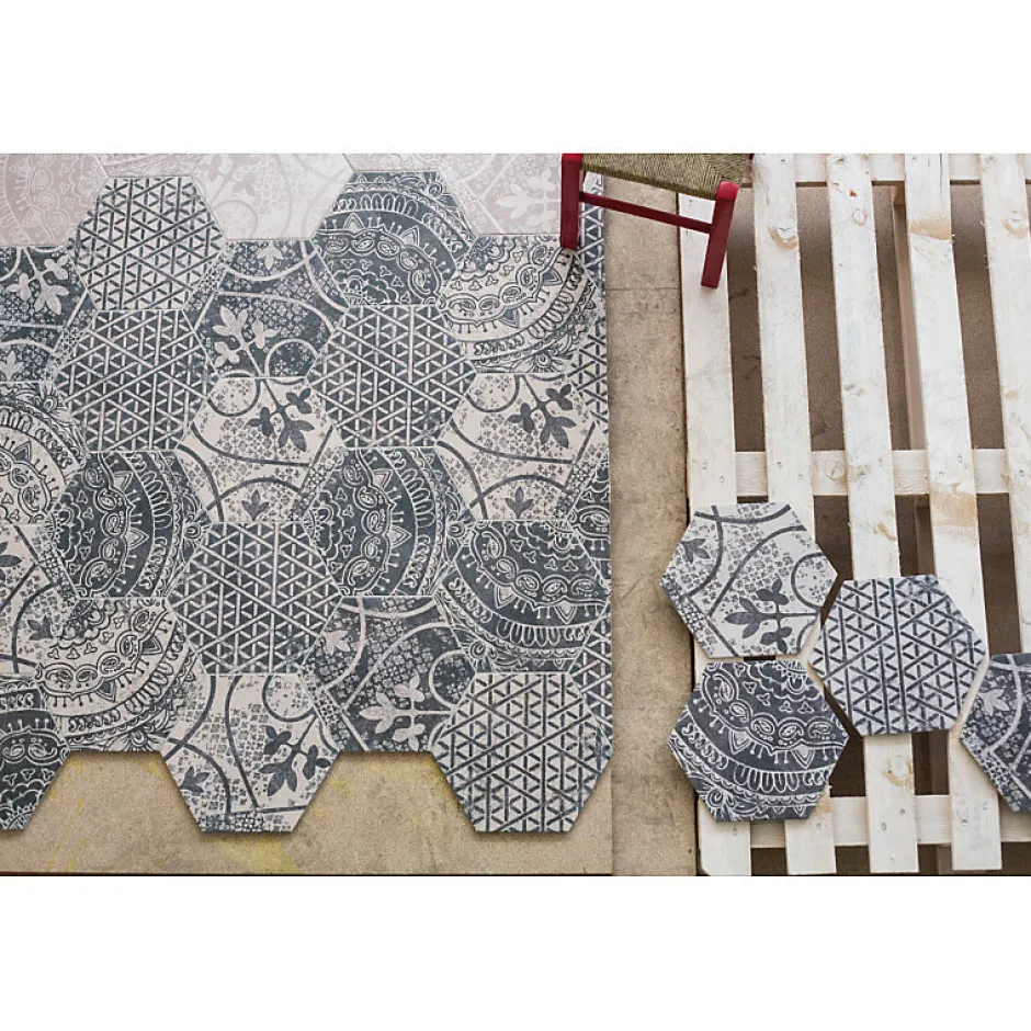 Aelle Carrelage Carrelage sol / mur hexagonal motif patchwork 26,23 cm ALCHIMIA ARS MIX2