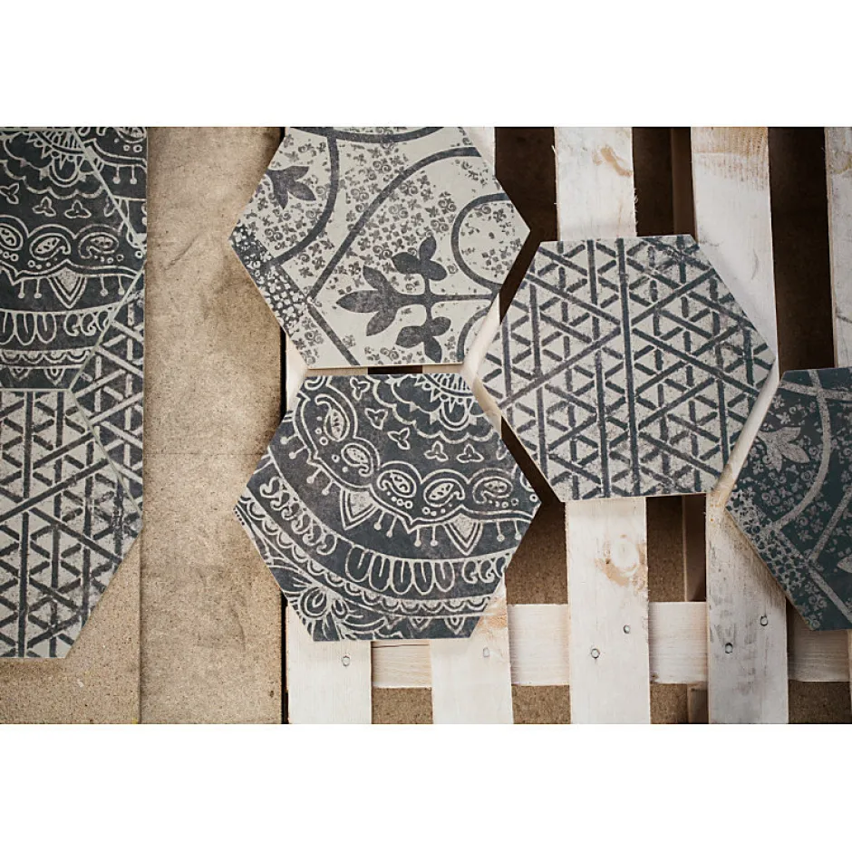 Aelle Carrelage Carrelage sol / mur hexagonal motif patchwork 26,23 cm ALCHIMIA ARS MIX2