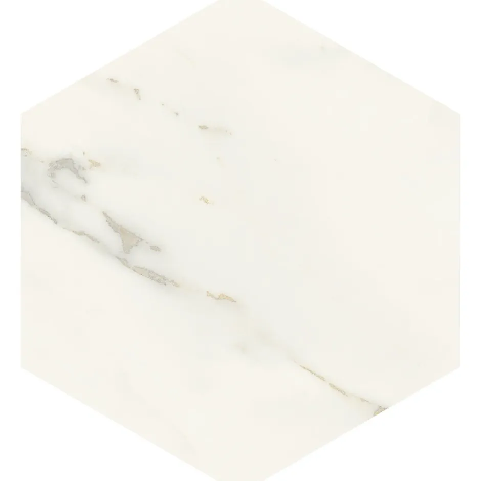 Aelle Carrelage Carrelage sol / mur hexagonal effet marbre beige mate 25x21,6 cm SCULTOREA calacatta oro fino esagona J468