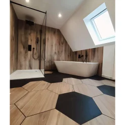 Aelle Carrelage Carrelage sol / mur hexagonal effet pierre SEINE HEXAGONO BASALTO