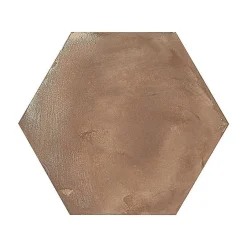 Aelle Carrelage Carrelage sol / mur hexagonal effet ciment vieilli marron 25x21,6 cm TERRA ROSSO HEXAGONAL