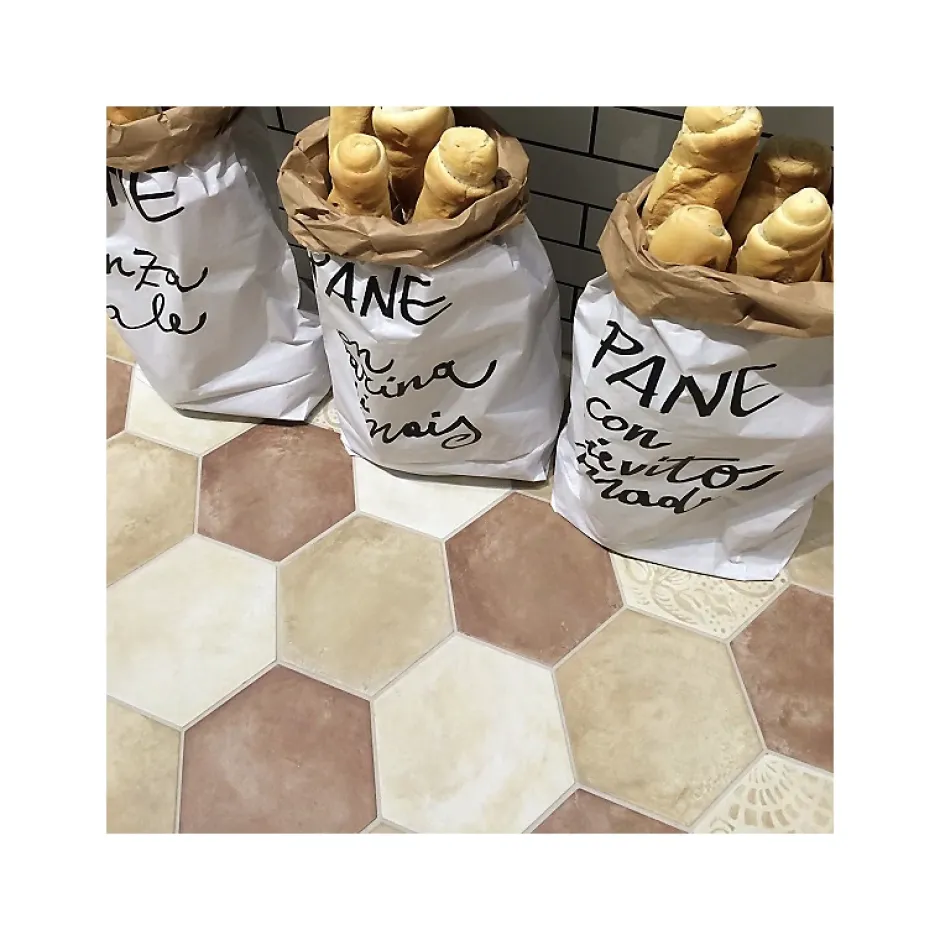 Aelle Carrelage Carrelage sol / mur hexagonal effet ciment vieilli marron 25x21,6 cm TERRA ROSSO HEXAGONAL