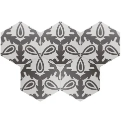 Carrelage sol / mur hexagonal à motif coloré 17,5x20 cm COIMBRA ETERNA 30660-Aelle Carrelage Outlet