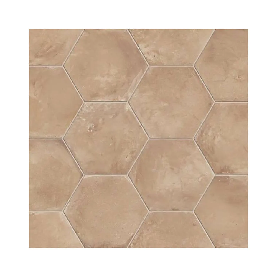 Aelle Carrelage Carrelage sol / mur hexagonal effet ciment 25 x 21.6 cm TERRA OCRA HEXAGONAL