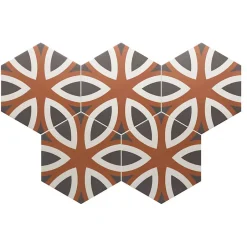 Aelle Carrelage Carrelage sol / mur hexagonal à motif coloré 17,5x20 cm COIMBRA DOLCE 30659