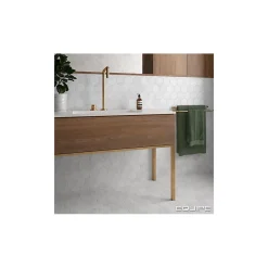 Carrelage sol / mur hexagonal effet bois grand format HEXAGONO BELICE CARBON-Aelle Carrelage New