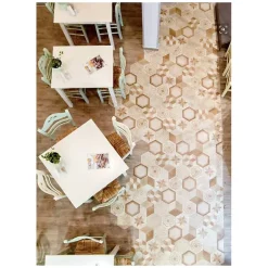 Eiffel art construction Carrelage sol / mur hexagonal effet ciment 25 x 21.6 cm TERRA MIX PATCHWORK HEXAGONAL BEIGE