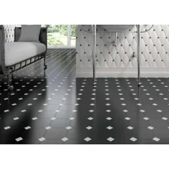 Carrelage sol / mur octogonal uni noir mate 20x20 cm OCTAGON NEGRO MATE-Aelle Carrelage Sale
