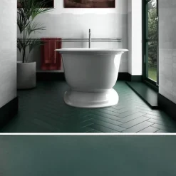 Carrelage sol / mur pose baton rompu chevron uni bleu vert canard mate STROMBOLI VIRIDIAN GREEN-Aelle Carrelage Sale