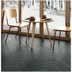 Carrelage sol / mur pose baton rompu chevron uni bleu vert canard mate STROMBOLI VIRIDIAN GREEN-Aelle Carrelage Sale