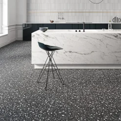 Carrelage sol / mur terrazzo multicouleur 18,6x18,6 cm CONFETTI NERO GRIGIO-Aelle Carrelage New