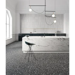 Carrelage sol / mur terrazzo multicouleur 18,6x18,6 cm CONFETTI NERO GRIGIO-Aelle Carrelage New
