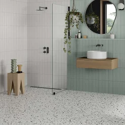 Carrelage sol / mur terrazzo multicouleur 18,6x18,6 cm CONFETTI BIANCO BEIGE-Aelle Carrelage Best
