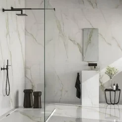 Rentside Carrelage sol blanc brillant poli l.120 x L.60 cm Royal gold