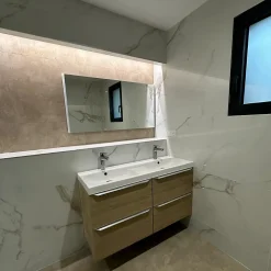 Rentside Carrelage sol blanc brillant poli l.120 x L.60 cm Royal gold