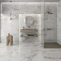 Rentside Carrelage sol blanc brillant poli l.120 x L.60 cm LUANDA