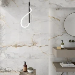 Rentside Carrelage sol blanc brillant poli l.120 x L.60 cm LUANDA