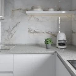 Rentside Carrelage sol blanc brillant poli l.120 x L.60 cm LUANDA