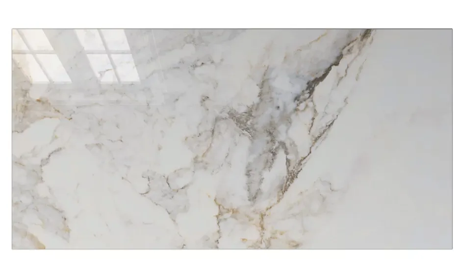 Rentside Carrelage sol blanc brillant poli l.120 x L.60 cm LUANDA