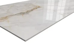 Rentside Carrelage sol blanc brillant poli l.120 x L.60 cm LUANDA