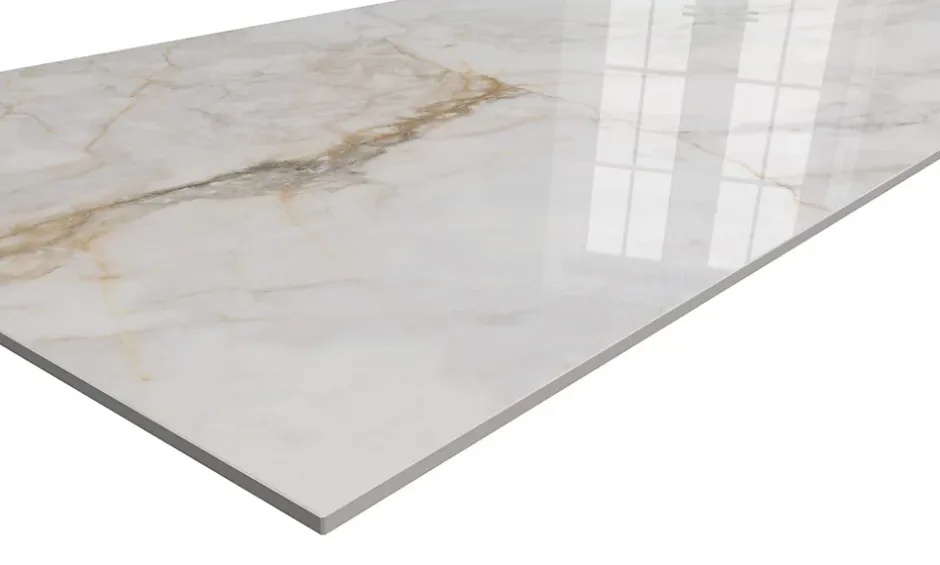 Rentside Carrelage sol blanc brillant poli l.120 x L.60 cm LUANDA