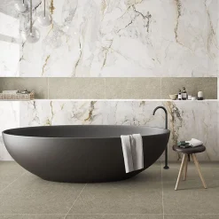 Rentside Carrelage sol blanc brillant poli l.90 x L.90 cm LUANDA