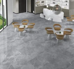 Carrelage sol brillant gris l.60 x L.60 cm Tunisia grey-Rentside Discount