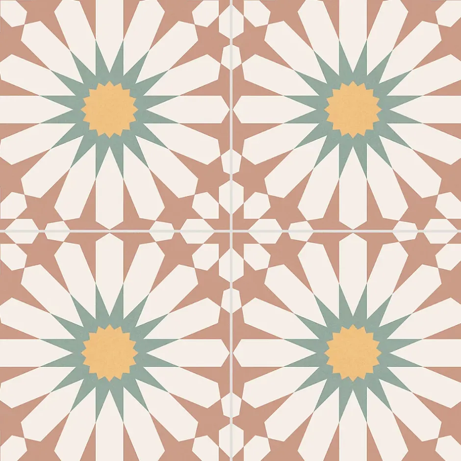 Reflex Boutique Carrelage sol effet carreaux de ciment Vintage Soleil bordeaux 33,15x33,15 cm -